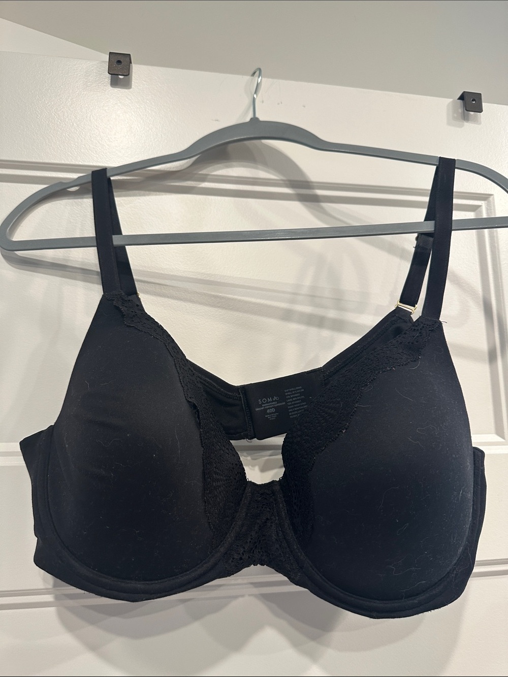 Soma Black Lace-Trim Underwire Bra